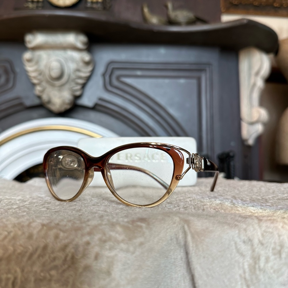 Versace Medusa Sunglasses Brown Ombre Cat Eye - Picture 1 of 7